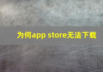 为何app store无法下载